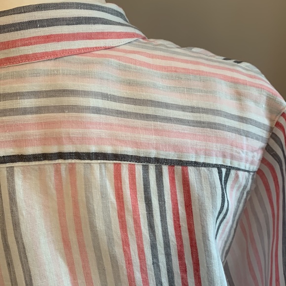 J. Jill Love Linen Essential Shirt Granite Multi - Picture 6 of 10